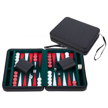 Backgammon zwart etui   mox spellen
