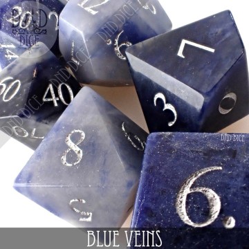 Blue Veins | Gemstone | 7 Dice Set