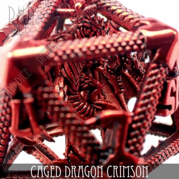 Caged dragon d20 crimson
