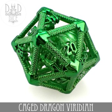 Caged dragon d20 viridian