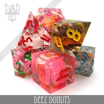 Deez Donuts | Handmade | 7 Dice Set