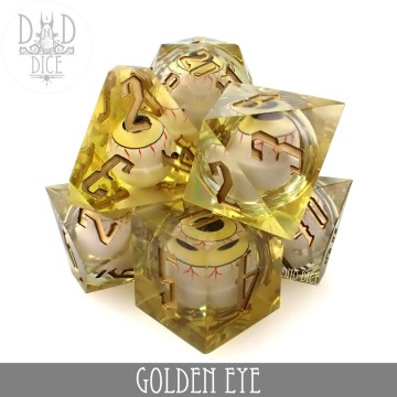 Golden Eye | Liquid Core | 7 Dice Set