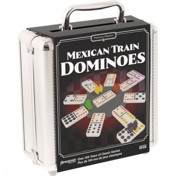 Mexican train dominoes in tin mox spellen
