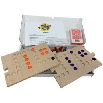 Tokkenspel puzzel aanvulset 4 naar 6 oranje paars mox spellen